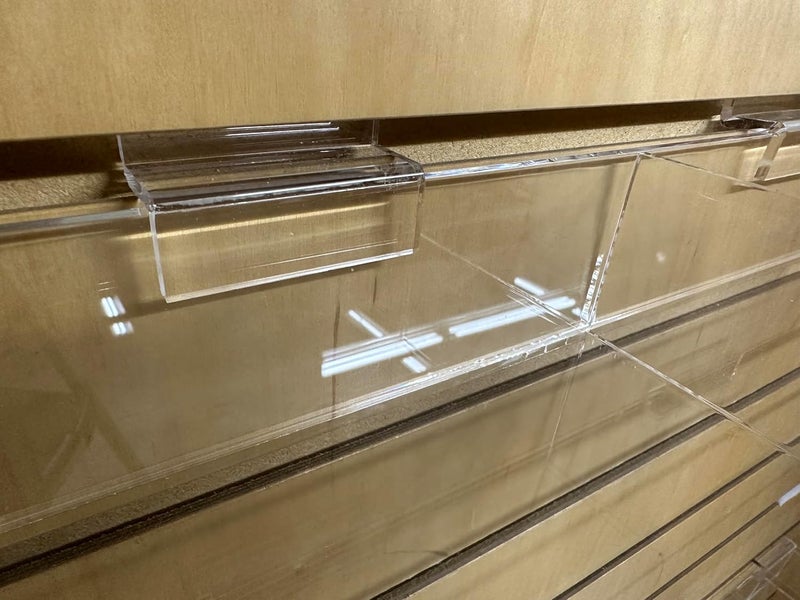 no N N’icePackaging – 1 Qty – 2 Bin Acrylic Slatwall Display – Multi-Compartment 2.25” Deep – for Stores/Sales/Showcase/Merchandise/Bargain Items/Candy (2 Bins) - Image 5